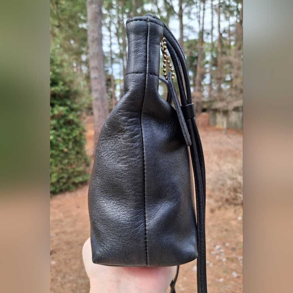 Rare Vintage Coach Black Glove Tanned Leather Dixion Mini Crossbody Bag #4124 - Picture 5 of 13